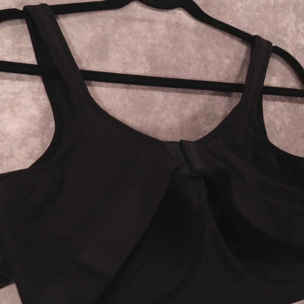 Truekind Daily Comfort Wirefree Shaper Bra Black XL Seamless Scoop Neck 10022